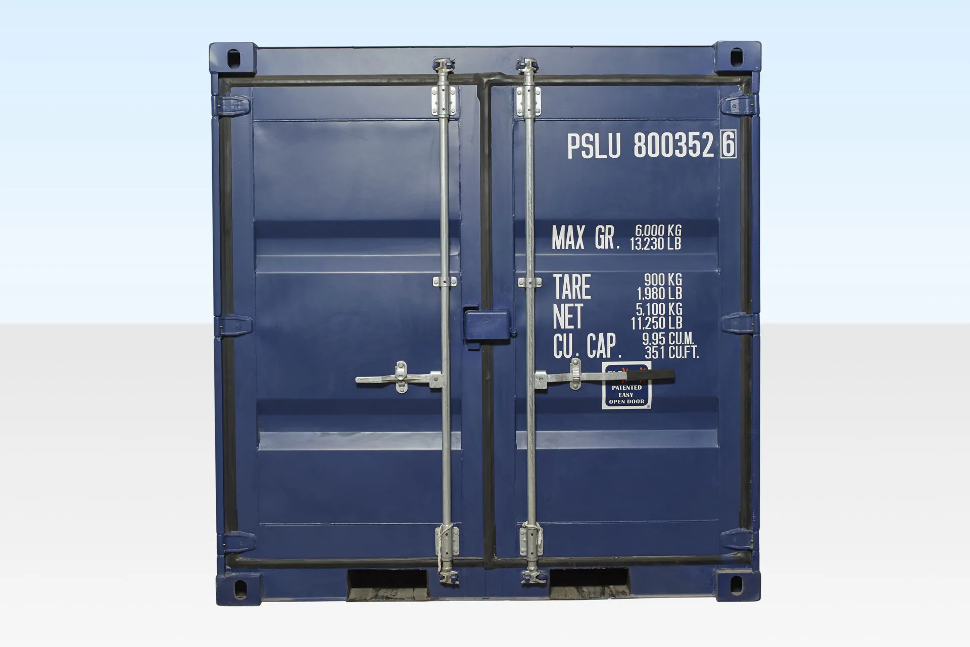 8FT Shipping Container (One Trip) Blue (RAL 5013) - Image 2