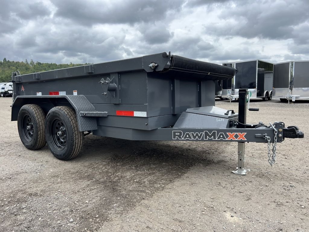 2024 RawMaxx 5X10 7K Powder Coated Dump Trailer w/Tarp Kit - Image 8