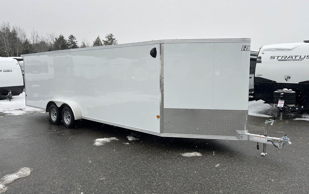 2024 E-Z Hauler 7×24 Aluminum 4-Place Drive In/Out w/Tapered Ramps, Rear Canopy - Image 6