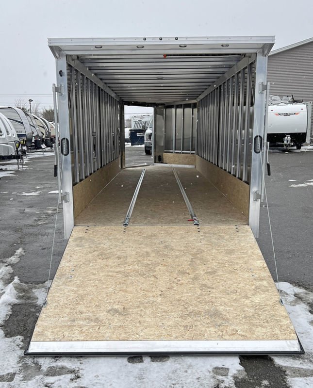 2024 E-Z Hauler 7×24 Aluminum 4-Place Drive In/Out w/Tapered Ramps, Rear Canopy - Image 3