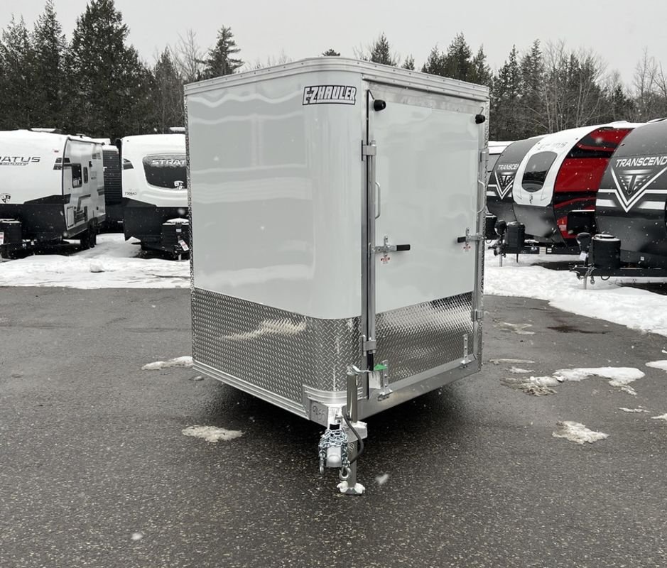 2024 E-Z Hauler 7×24 Aluminum 4-Place Drive In/Out w/Tapered Ramps, Rear Canopy - Image 5