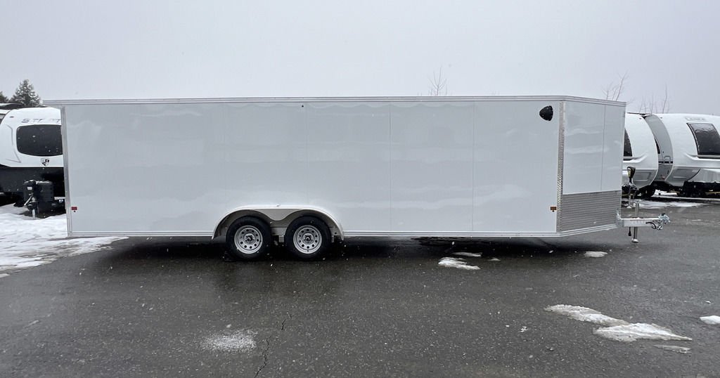 2024 E-Z Hauler 7×24 Aluminum 4-Place Drive In/Out w/Tapered Ramps, Rear Canopy - Image 7