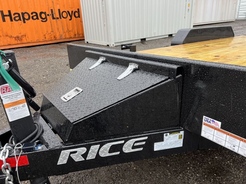 2024 Rice Trailers 7x16 10K Equipment Hauler w/D-Rings, Spare Mount, & Toolbox - Image 3